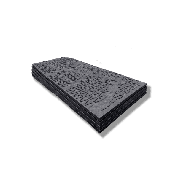Ground protection mats on construction site
