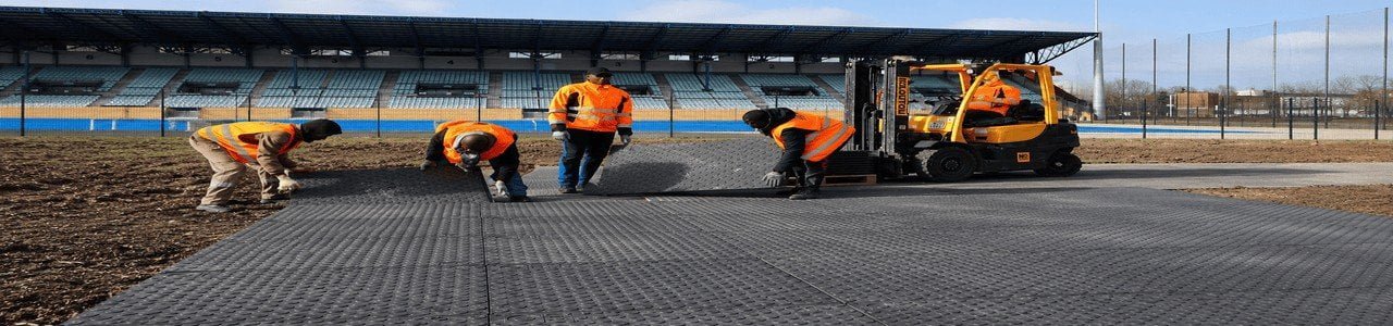 Installation process for ground protection mats