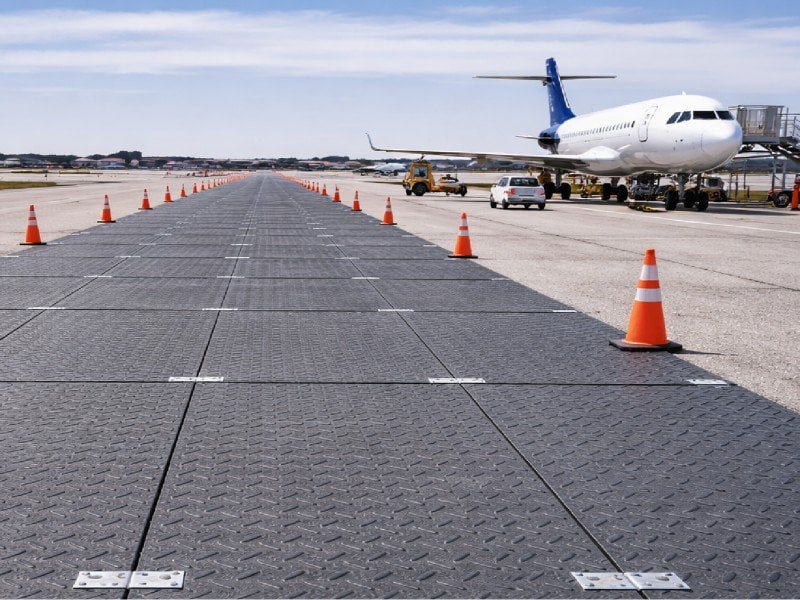 Skid steer ground protection mats